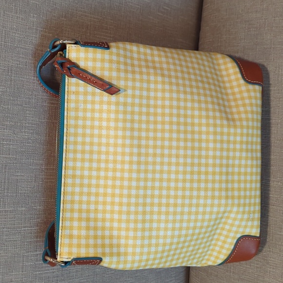 Dooney & Bourke Checkered Yellow & White Crossbody Bag - Picture 5 of 8